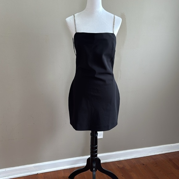 NBD Revolve Renata Rhinestone Straps Backless Mini Black Party Dress Size M - Picture 3 of 13